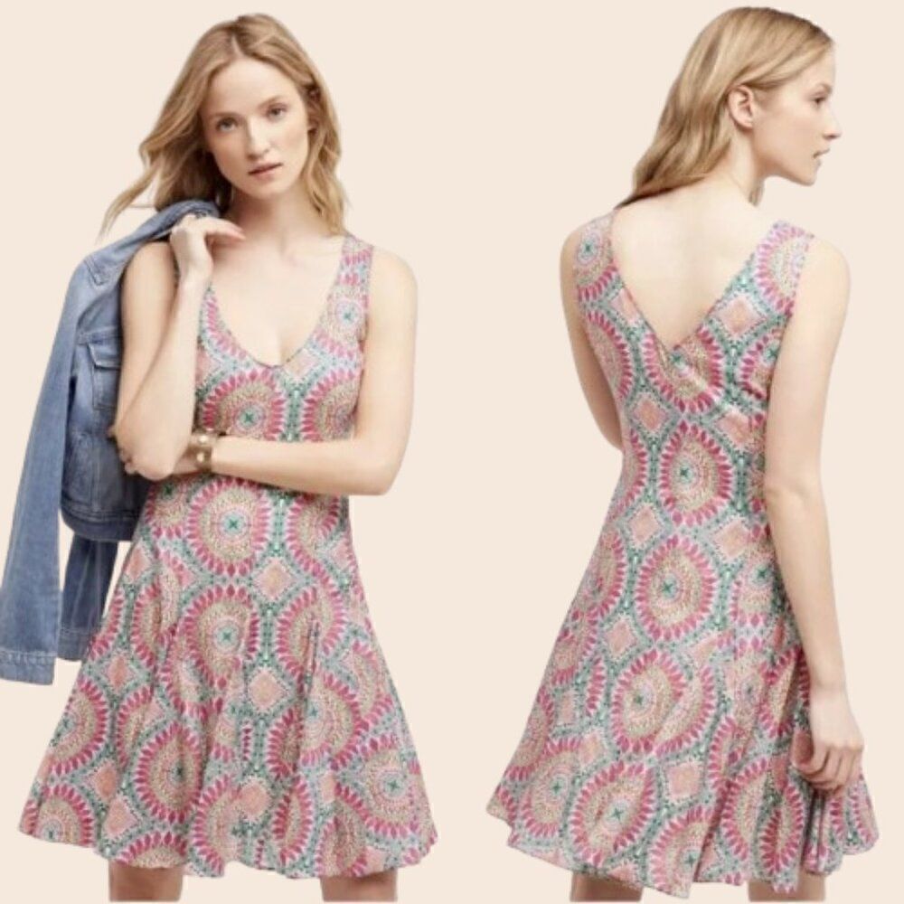 Anthropologie HD in Paris South Island Printed Dress Size 6